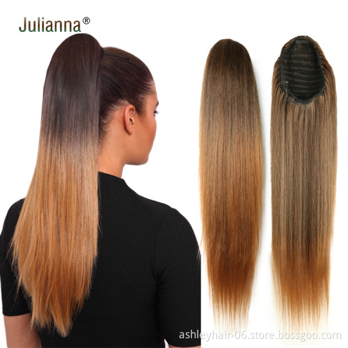 Julianna straight ponytail japan fibre wrap drawstring bone body wave yaki kids afro extensions synthetic hair ponytail